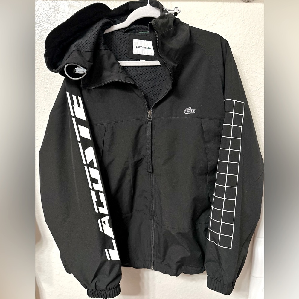 Lacoste Twill Jacket Water Repellent Activewear, Size- Large, Used
